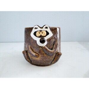 Vintage John Nishio Signed & Dated 1975 Stoneware Lemur Mug Studio Pottery